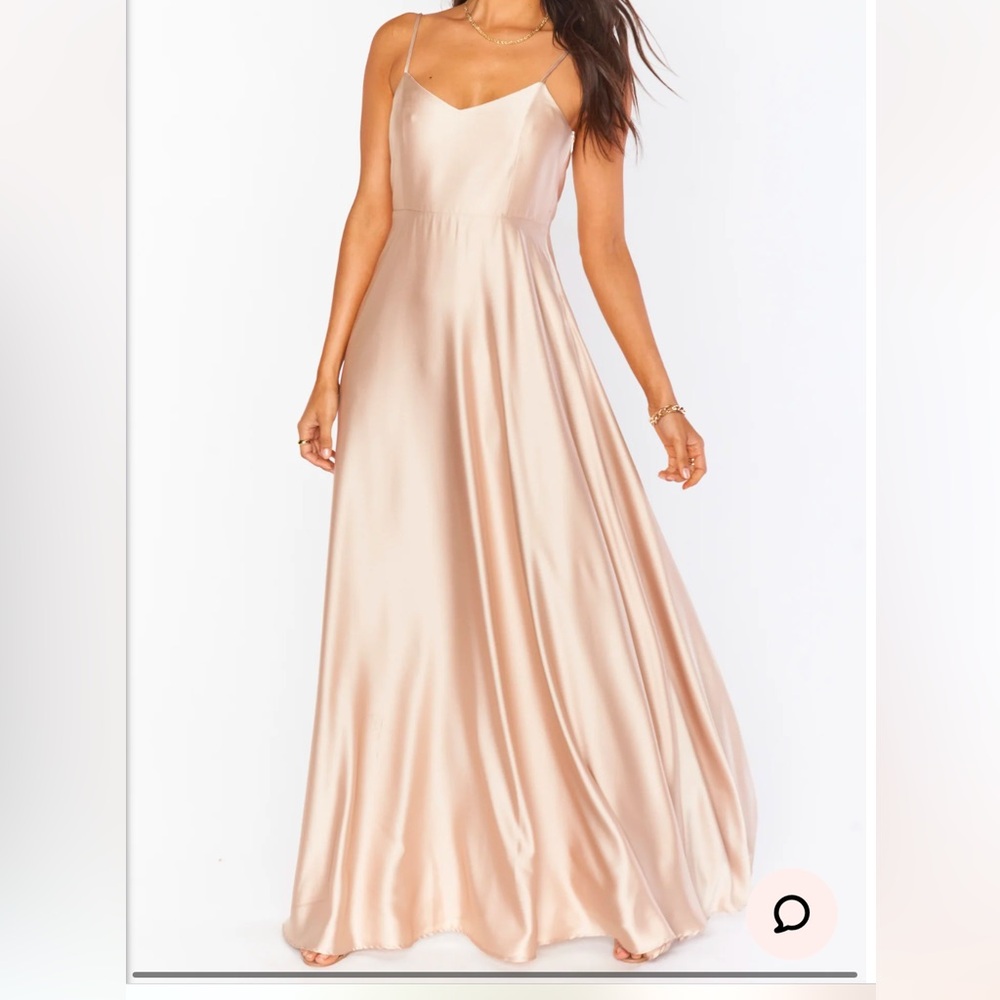 Show me your mumu Faith Maxi Dress ~ Champagne Luxe Satin - XL worn once